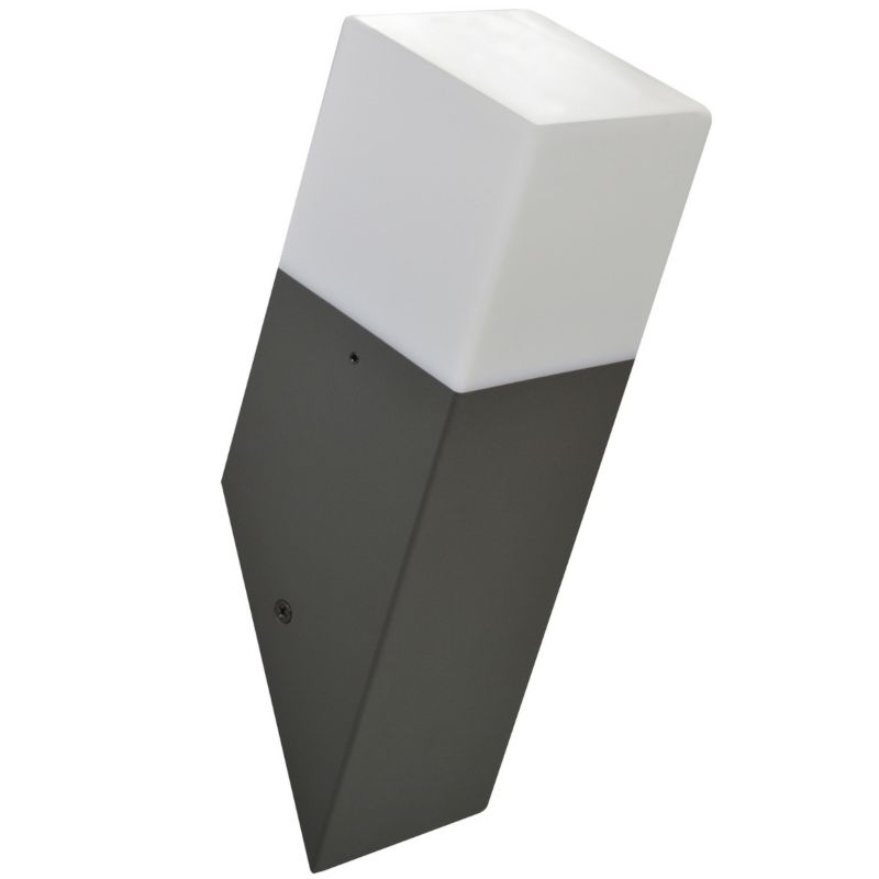 Kinkiet ścienny zewnętrzny Polux New York grafitowo-mleczny 1 x E27 x IP44 wym: 25 x 7,8 x 7,8 cm - 1 szt.