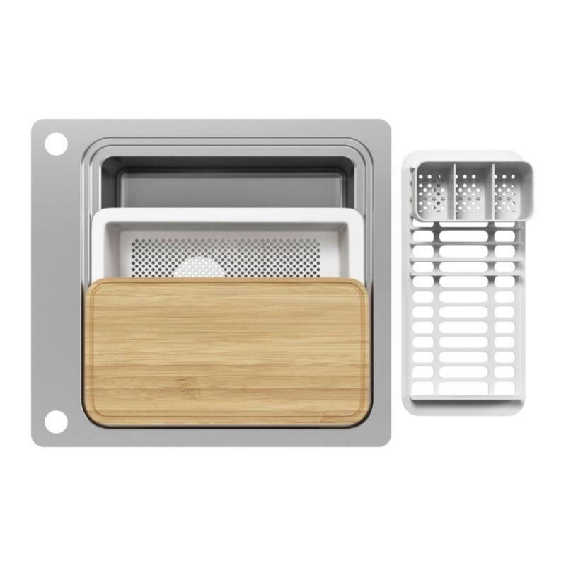 Zlewozmywak stalowy GoodHome Romesco 1-komorowy bez ociekacza z akcesoriami