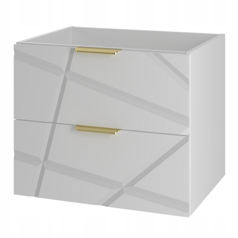 Szafka pod umywalkę Furnidea 60 cm biały frezowana złoty uchwyt Radom 1 szt.