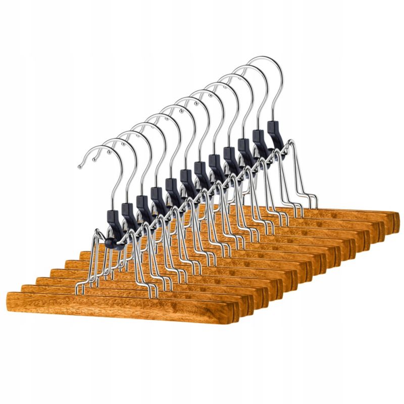 Wieszak Na Ubrania KADAX Spodnie Wieszaki Ubraniowe Drewniane Podwójny 12x 1szt.