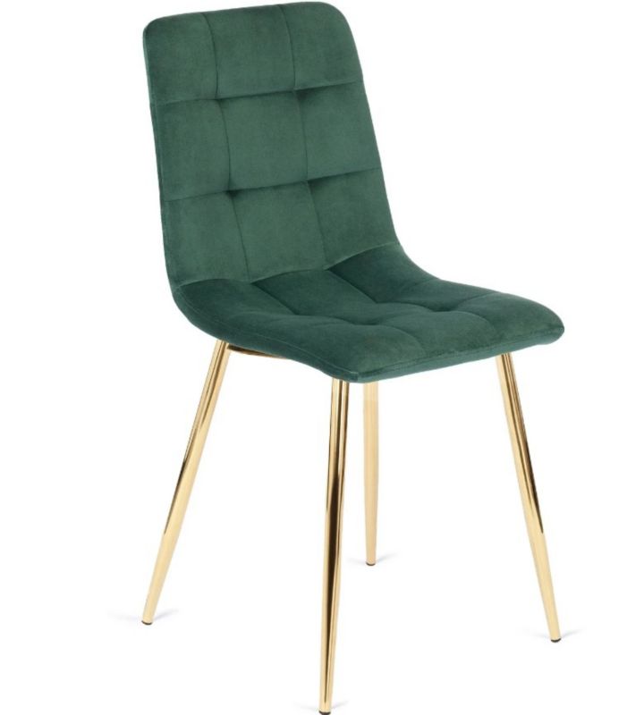 Krzesło Tapicerowane YORK Mebel Elite Welurowe Do Salonu Zielone 1 szt