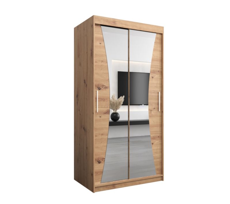 Szafa przesuwna Garderoba Abiks MONACO 100 dąb artisan + dąb artisan 1 szt.