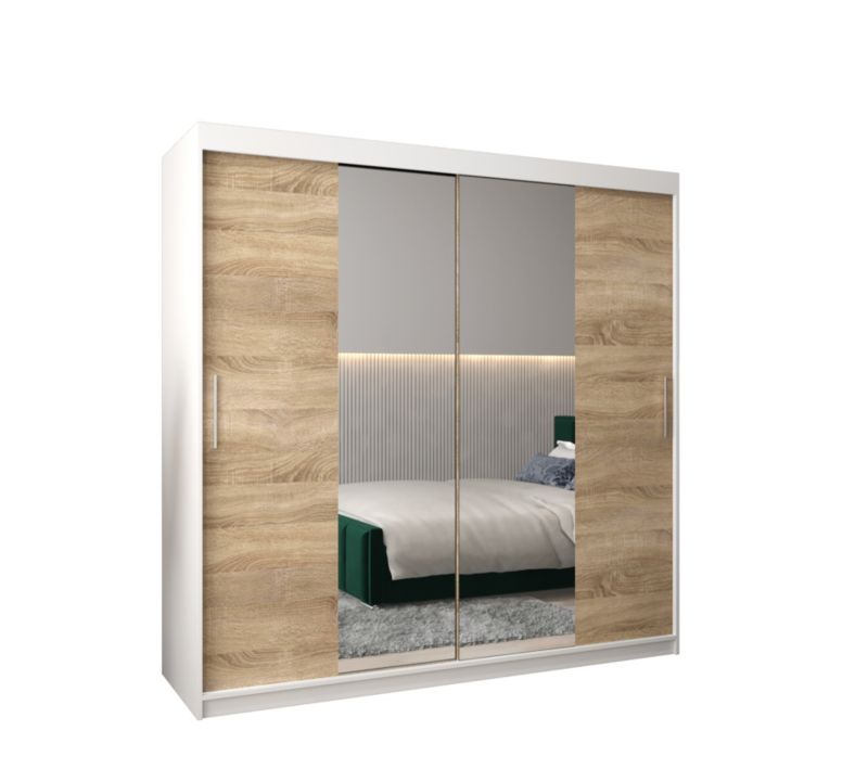 Szafa przesuwna Garderoba Abiks Tokyo 1 200 biały + sonoma 1 szt.