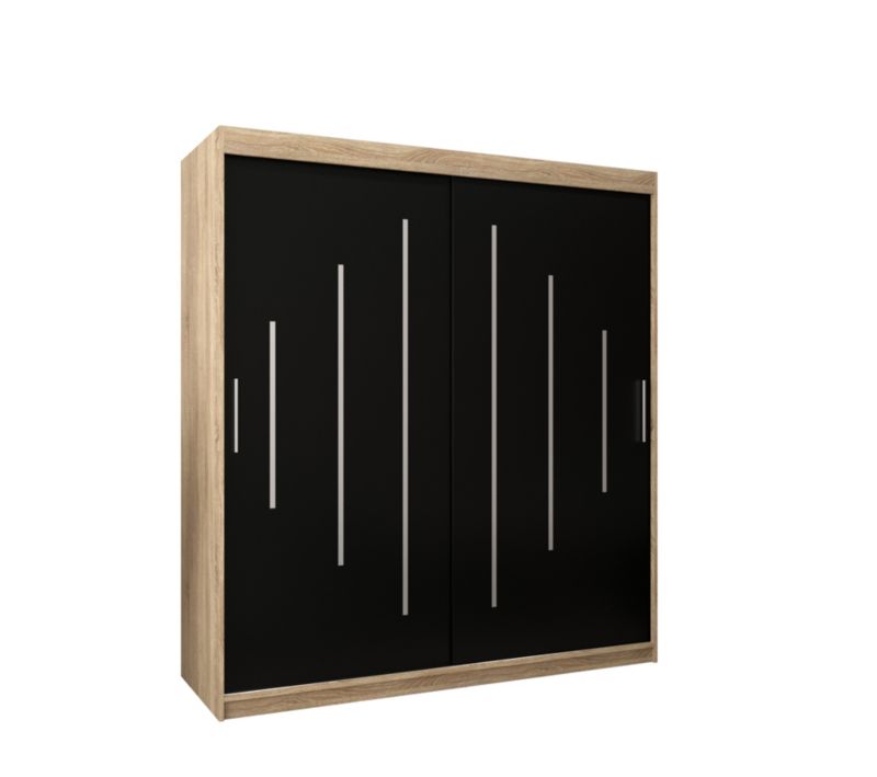 Szafa przesuwna Garderoba Abiks YORK 180 sonoma/czarny 1 szt.