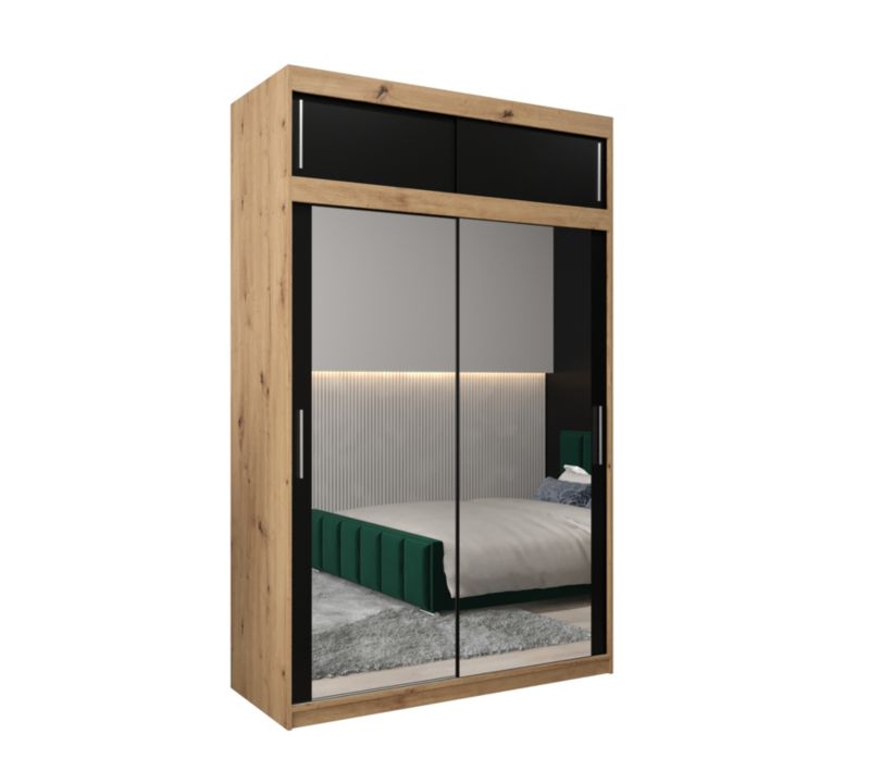 Szafa przesuwna Garderoba Abiks Tokyo 3 150 artisan + czarny z nadstawką 1 szt.