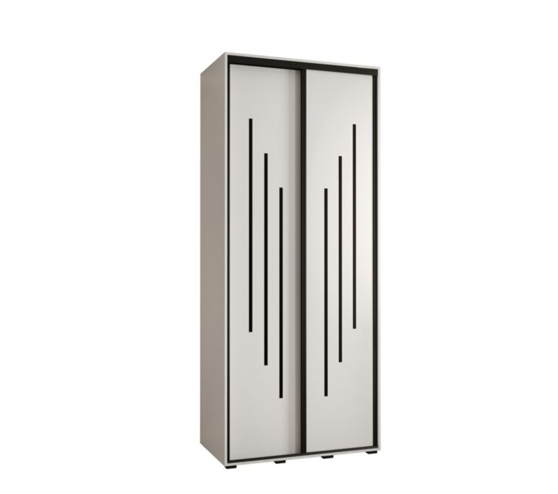 Szafa przesuwna Abiks DAVOS 8 wysoka szer.120cm gł.60cm biały/biały/czarny 1szt.