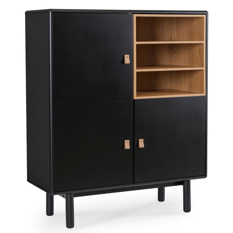 Komoda Vedde 100 cm Mebel Elite Trzydrzwiowa Czarna 1 szt