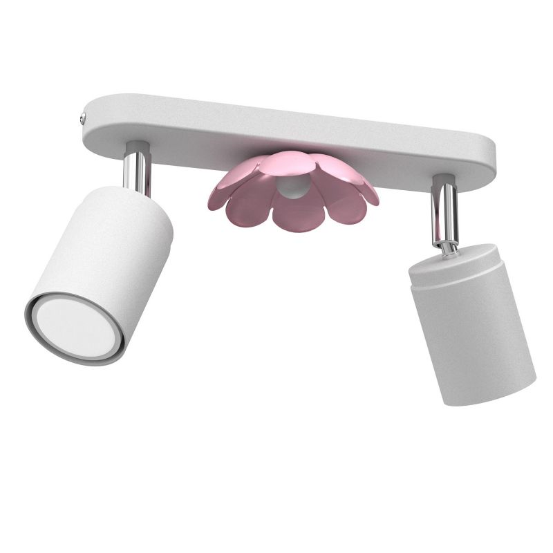 Lampa sufitowa Luminex Flower biały mat-różowa Listwa z lampami 2 x GU10 x 8W wym: 17 x 26 x 6 cm - 1 szt.