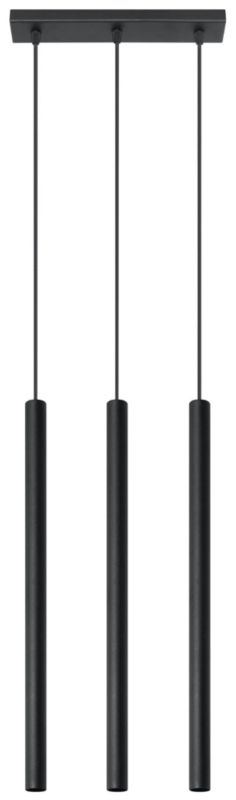 Lampa sufitowa wisząca Sollux Lighting Pastelo 9694 czarna szerokość 30 cm 3xG9 x 12W 1 szt.