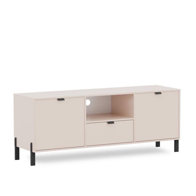 Szafka rtv dwudrzwiowa Bettso Calma z szufladą do salonu beż piaskowy 1szt.