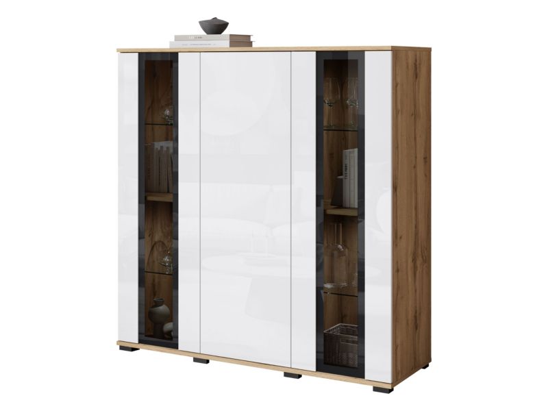 Komoda MIRJAN 24 Caro HB 120 wotan / biały połysk 1 szt.