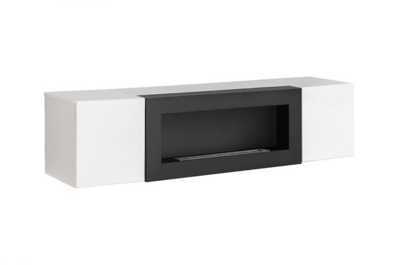 Komoda FLY 160 biały połysk/biały mat z biokominkiem ASM Meble 1 szt.