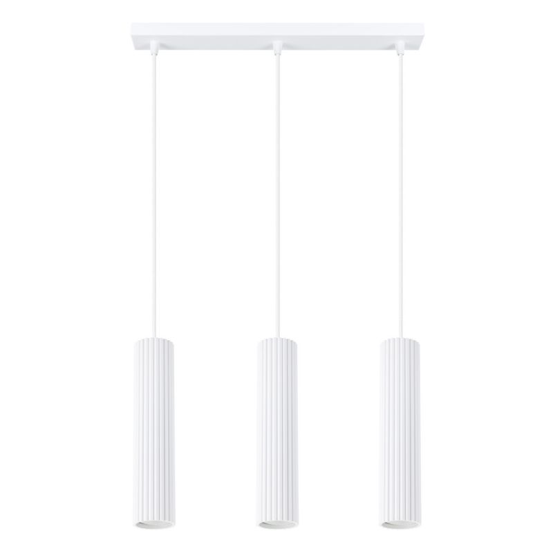 Lampa wisząca Sollux Lighting Karbon 0157 biała do kuchni 3xGU10 x 1 szt.