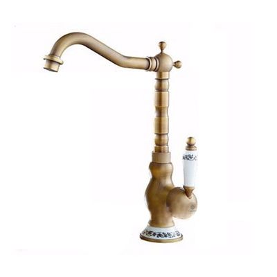 Bateria umywalkowa Lauferi HYBRIS mosiężna stojąca szczotkowany mosiądz retro 1 szt.