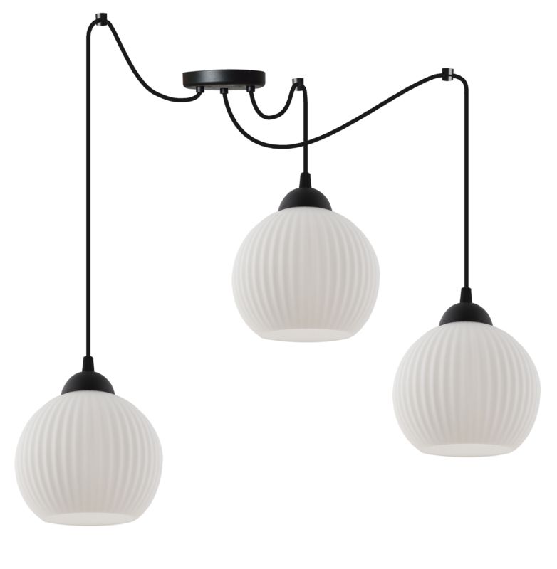 Lampa sufitowa wisząca Light Home LH Riffle Pająk Kula 3x E27 60W czarny 1szt.