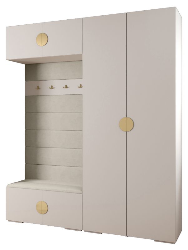 Garderoba do przedpokoju Abiks INOVA 4 Z18 biały+złoty+manila02 1 szt.