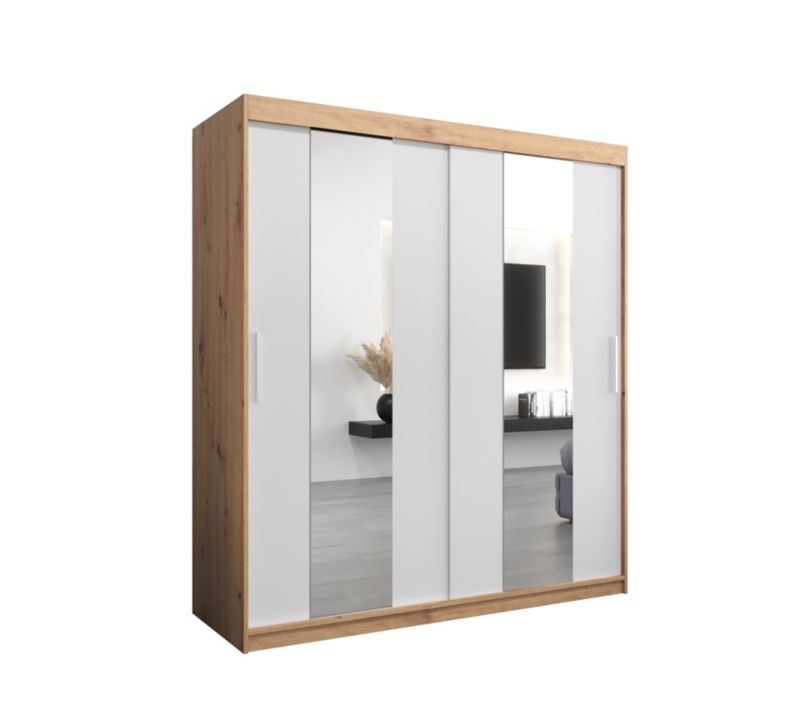 Szafa przesuwna Garderoba Abiks POLE 180 artisan/biały 1 szt.