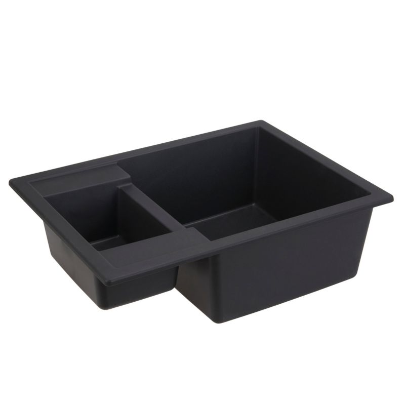 Zlewozmywak granitowy Cooke&Lewis Jayson 1,5-komorowy bez ociekacza czarny