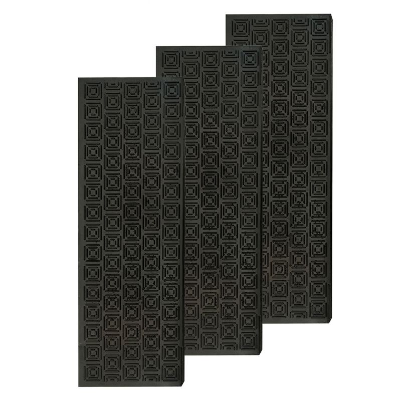 Nakładka gumowa na schody 73x24 cm e-floor czarny 3 szt