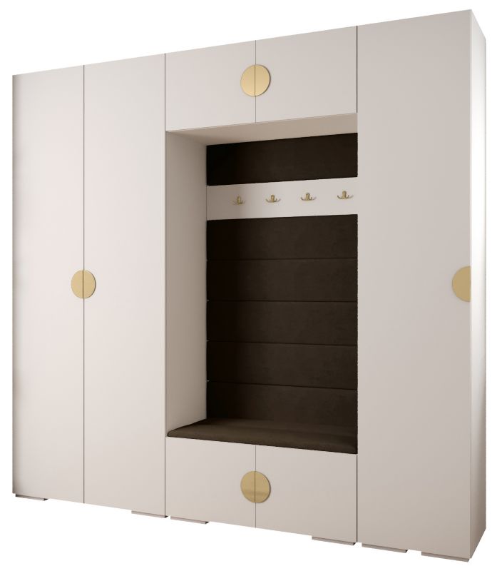 Garderoba do przedpokoju Abiks INOVA 4 Z8 biały+złoty+manila04 1 szt.