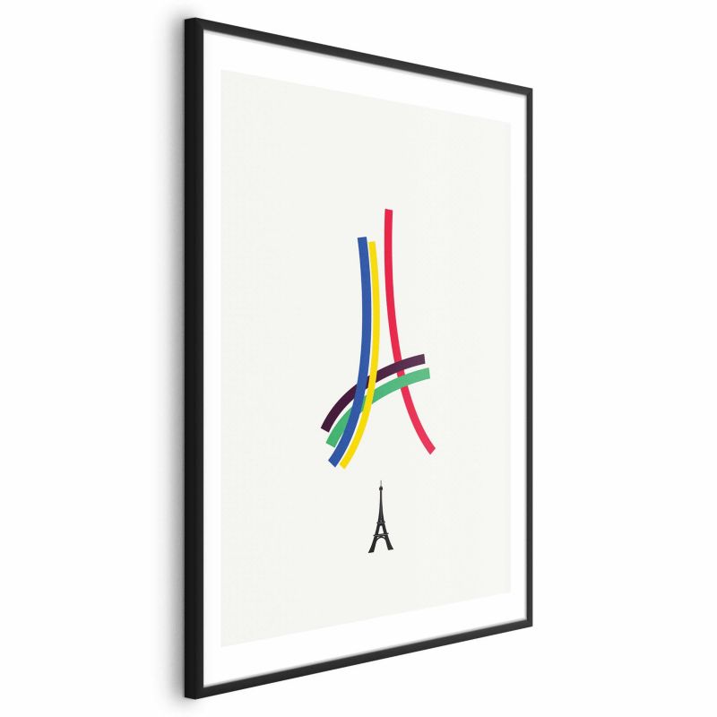 Plakat Artgeist Abstrakcyjna Wieża Eiffla 29,7x42 cm z ramą czarną z marginesem 1 szt