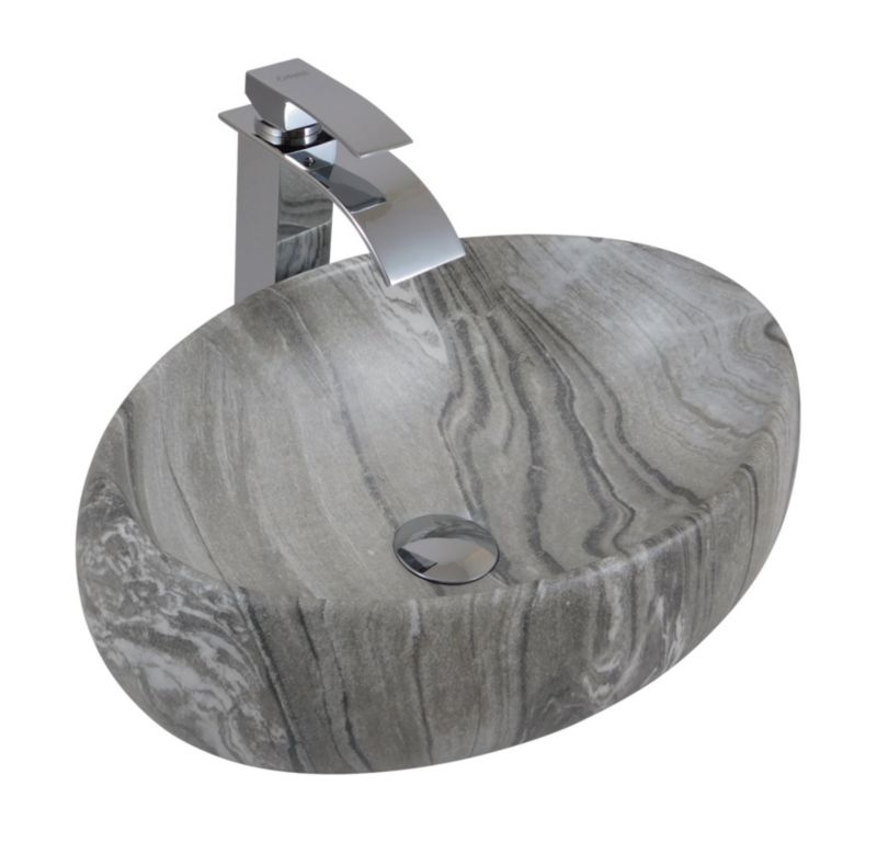 Umywalka nablatowa Estiva TABRIA Marmo Gray marmur szara 48x34x16 cm 1 szt.