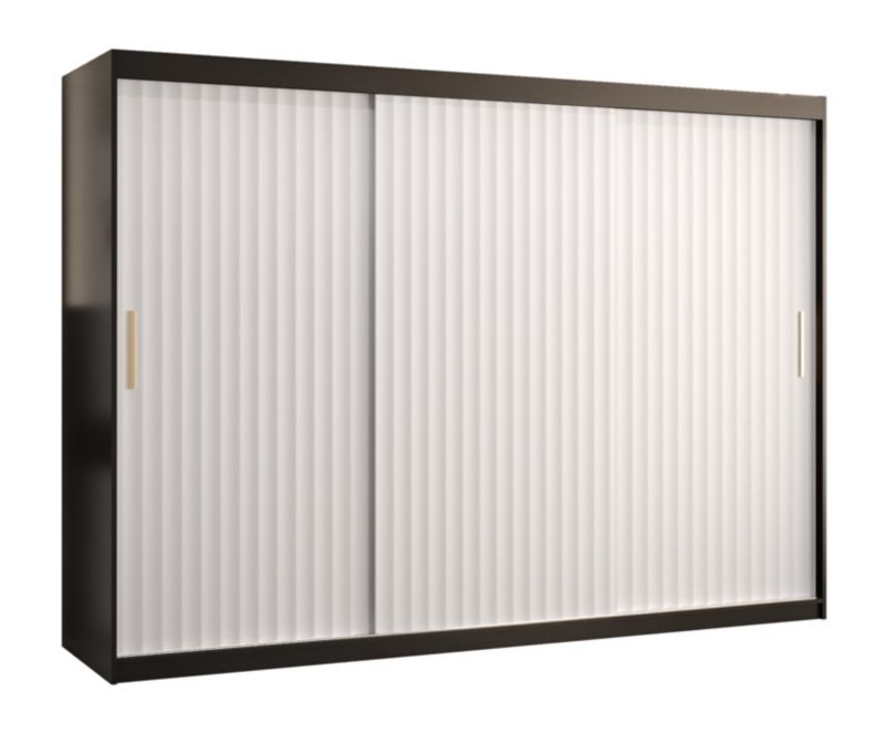 Szafa przesuwna Abiks RIFLO WAVE 1 250 czarny mat+ biały mat 1 szt.