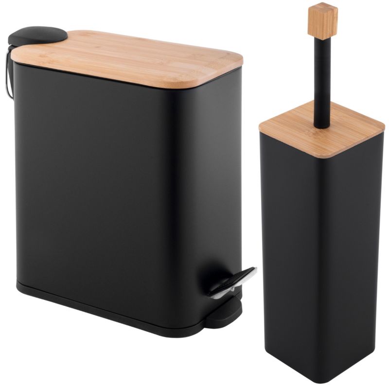 Zestaw Łazienkowy MOBY-5 AMBA - YOKA HOME do WC: Kosz na śmieci i Szczotka toaletowa - 1 szt.