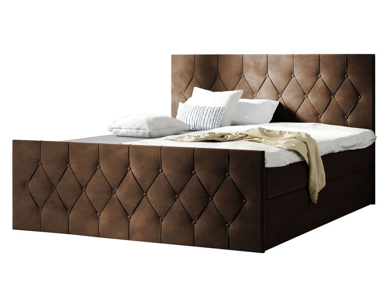 Łóżko kontynentalne MIRJAN 24 Sky Lux 180x200 brąz 1 szt.