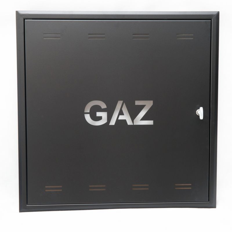 Szafka gazowa podtynkowa 60 x 60 x 5 cm czarna