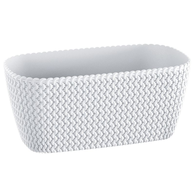 Doniczka EDANTI Ogrodowa Skrzynka 39,7 cm Donica Dekoracyjna Do Domu Biała 1 szt.