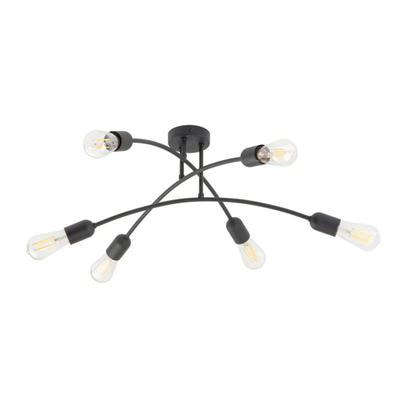 Lampa sufitowa wisząca TK-Lighting Helix 6793 czarna minimalistyczna 6xE27 x 15W 1 szt.