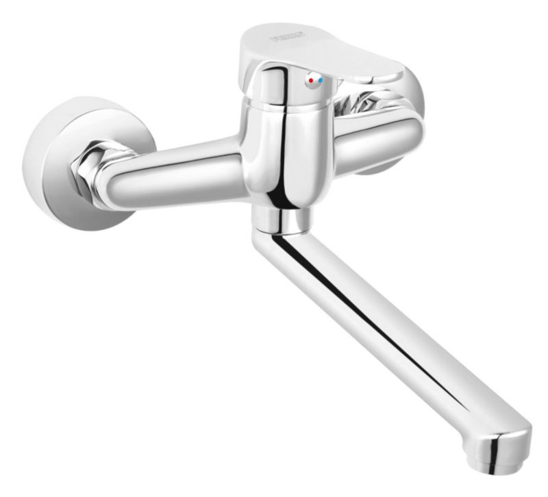 Bateria kuchenna Ferro Isso chrom, montaż ścienny, obrotowa wylewka 192 mm, 1 szt.