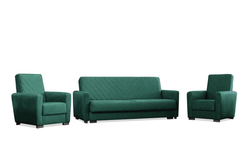 Zestaw mebli tapicerowanych Bettso Vera wypoczynkowy do salonu zielony 1szt.