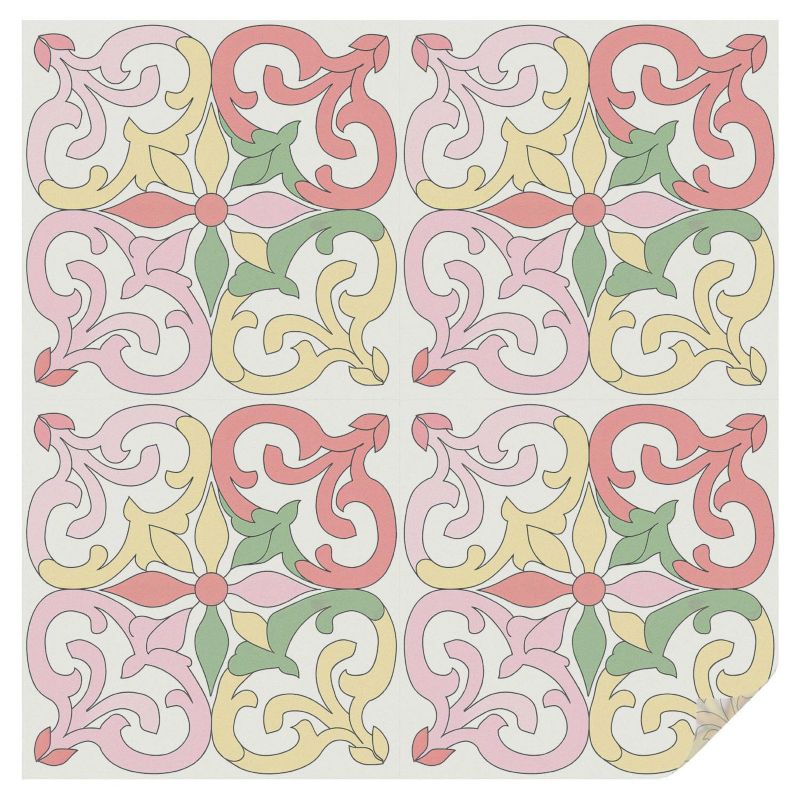 Dekoracyjna Folia Mleczna Tulup 100x100 cm Zapewnia Prywatność Kolorowe klasyczne ornamenty 1 rol.