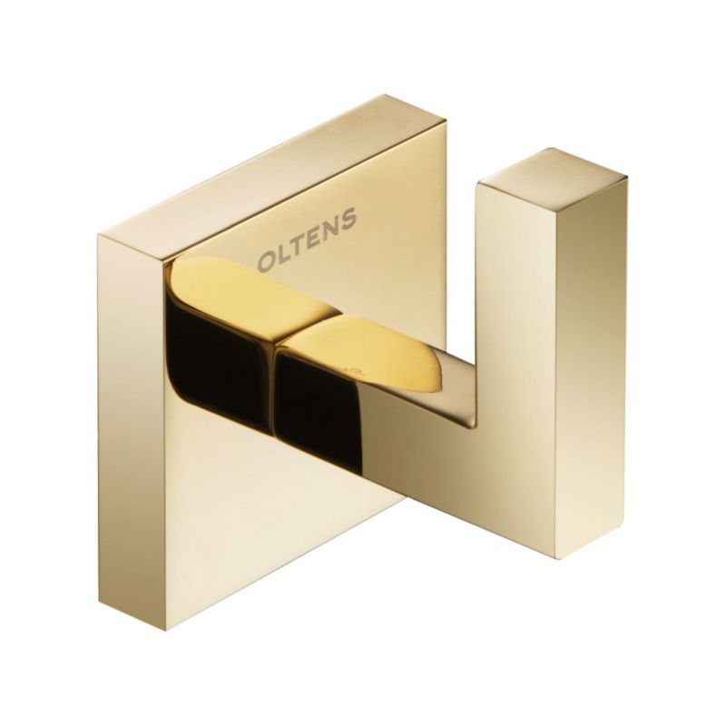 Haczyk na ręcznik Oltens Tved złoty połysk, montaż przykręcany, mosiądz, 1 szt.