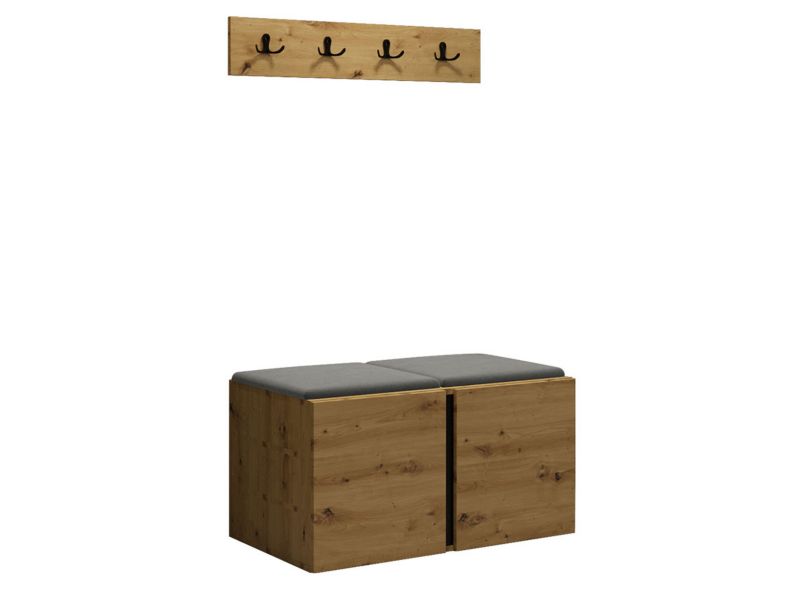 Garderoba MIRJAN 24 Orion VI dąb artisan/czarny + szary 1 kpl.