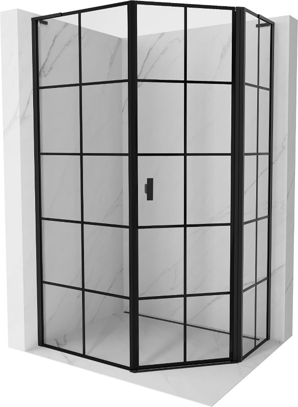 Kabina prysznicowa Mexen Mist L czarna kratka 90x100 cm - 8A8L-090-100-70-77-P 1 szt.