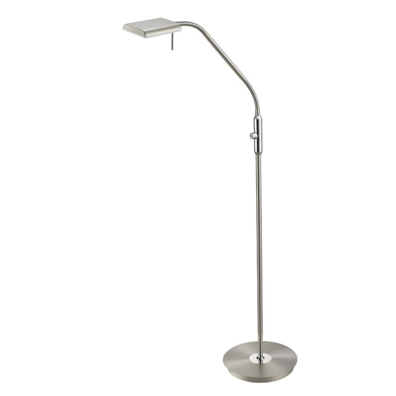 Lampa podłogowa stojąca Trio Bergamo srebrno-biała LED 12W 3000K 1100lm wym: 135 x 27 x 27 cm - 1 szt.