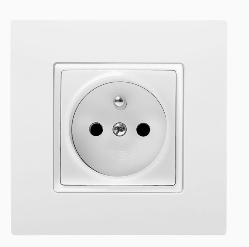 Gniazdo pojedyncze Polmark Tarnów Rosa z uziemieniem białe