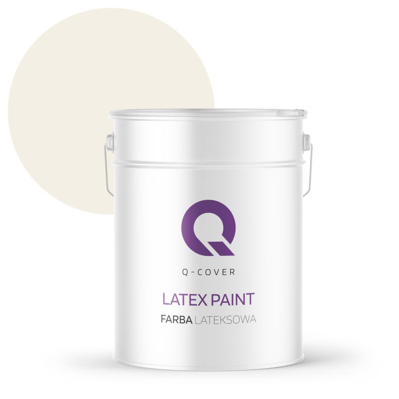 Farba Lateksowa Do Ścian i Sufitów Q-Cover Biel złamana w beż H3884 Głęboki Mat 10L