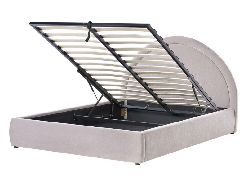 Łóżko z pojemnikiem Mouzon 140 x 200 cm Beżowoszary 1 szt.