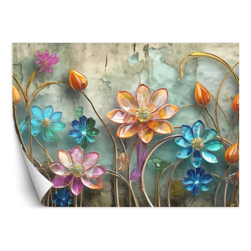 Fototapeta Feeby Kwiaty Szklane Abstrakcyjne Kolorowe 250x175 1 szt