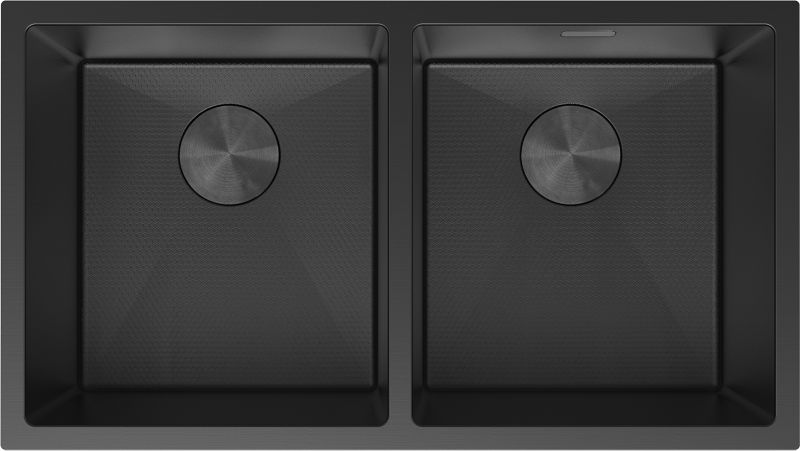 Zlewozmywak stalowy 2-komorowy Mexen Binox czarny 800x450 mm 1 szt.