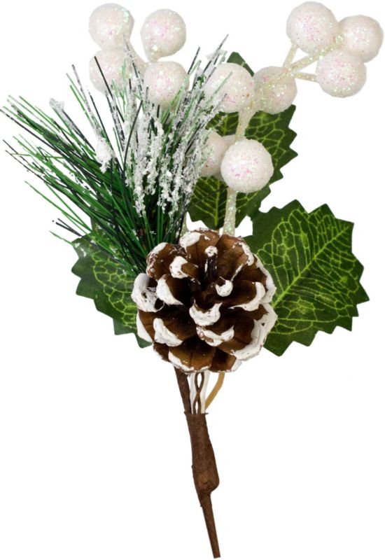 Pik z sosną i szyszką śnieżony