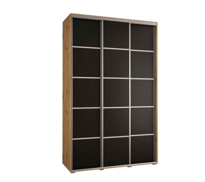 Szafa przesuwna Abiks DAVOS 4 wysoka szer.150cm gł.45cm artisan/czarny/srebrny 1szt.