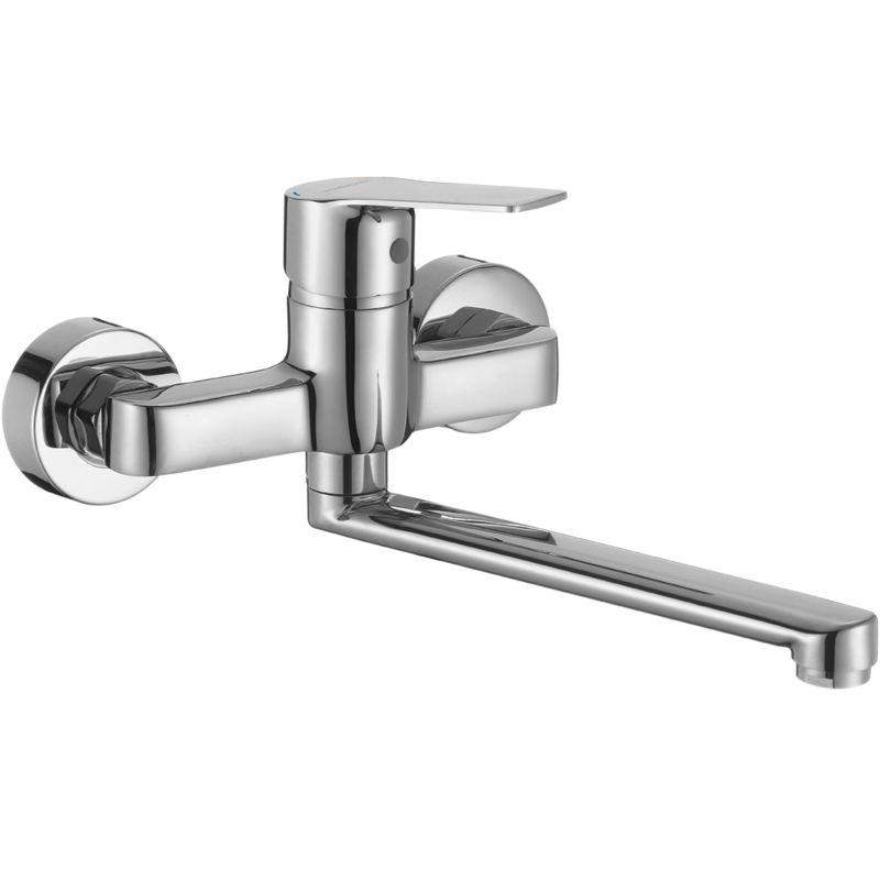 Bateria Zlewozmywakowa Laveo Ścienna BORGO Chrom Ruchoma Wylewka 1 szt.