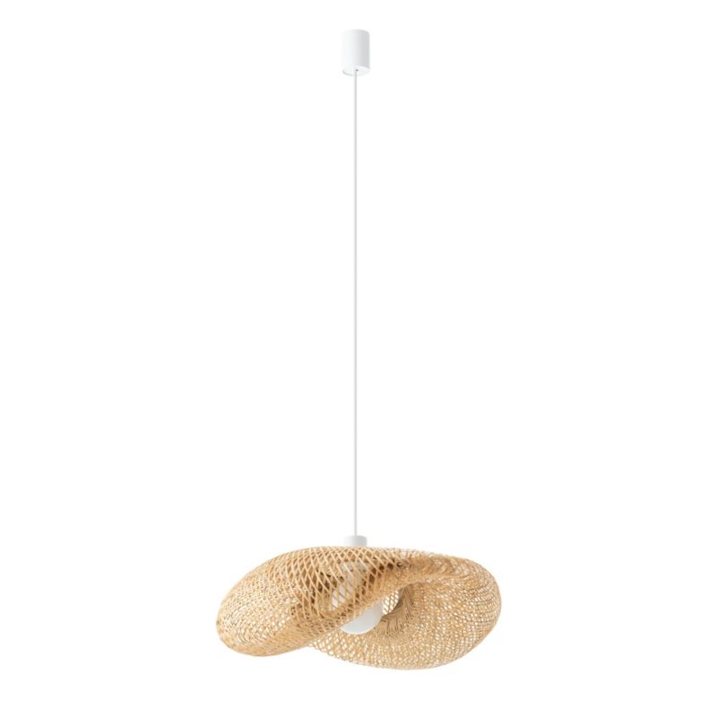 Lampa wisząca Nowodvorski Lighting Havana S 3953 naturalne drewno-biała dekoracyjna 1xE27 x 25W 1 szt.