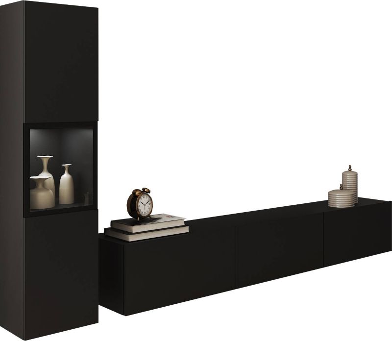 Meblościanka MINIO go for it BRELA I czarna z LED, 1 szt.