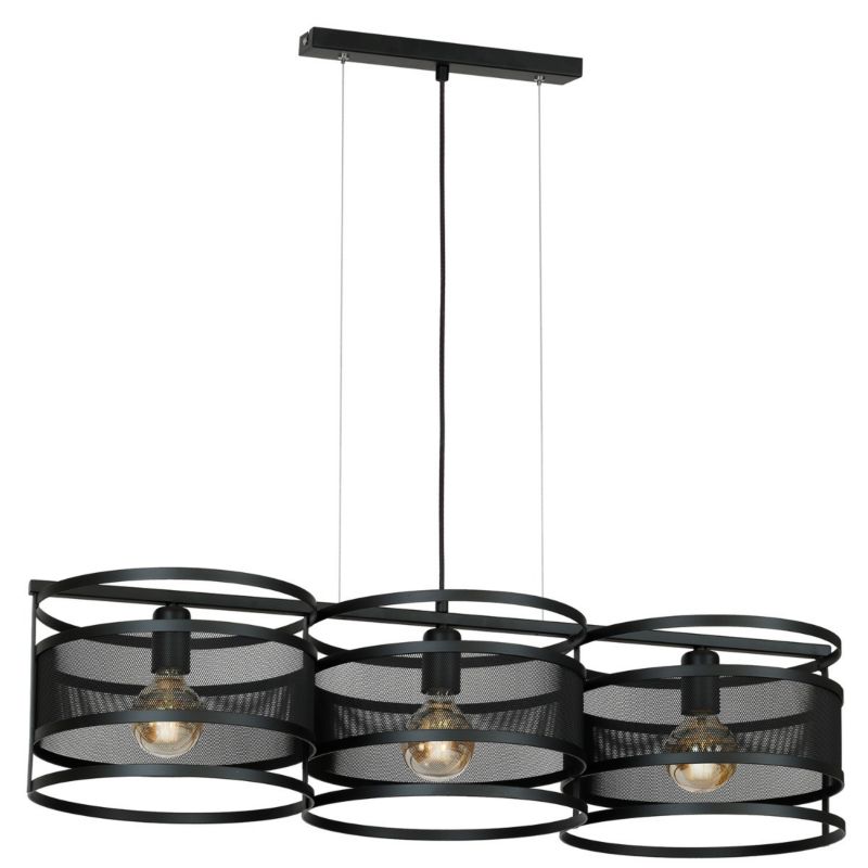 Lampa wisząca Luminex Rim 1213 czarny matowy dekoracyjna 3xE27 x 15W 1 szt.
